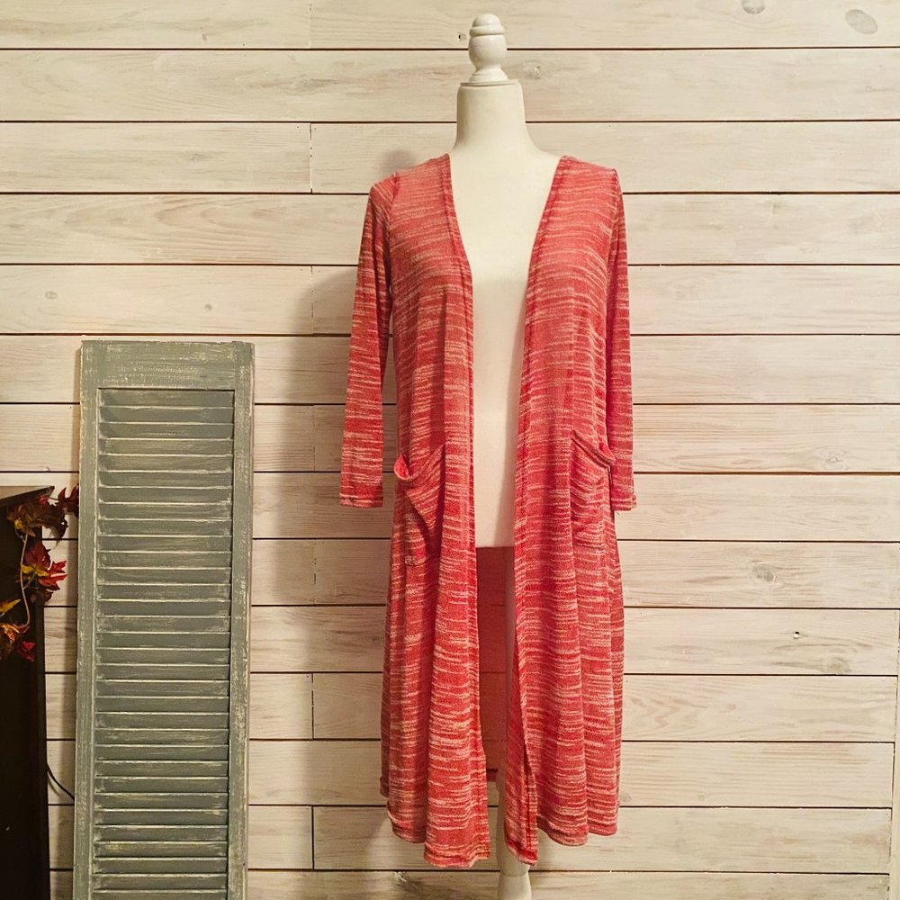 LuLaRoe Sarah Pink Striped Cardigan